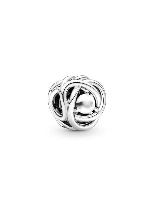 June White Mother of Pearl Eternity Circle Charm