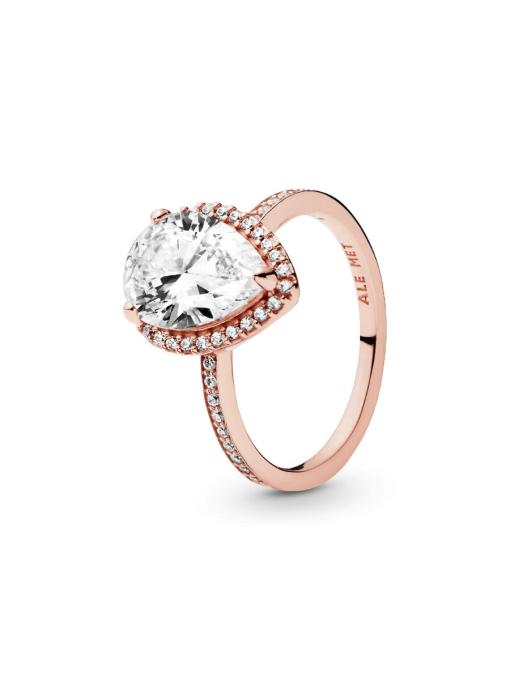 Sparkling Teardrop Halo Ring - Image 3
