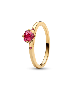 Sparkling Red Heart Ring