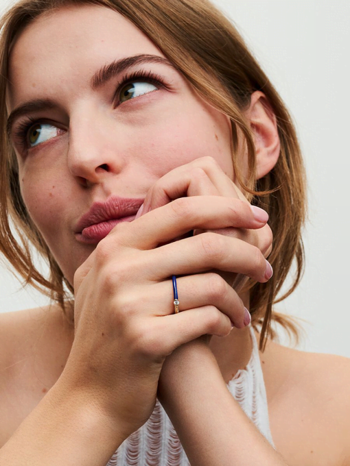 Pandora ME Pave & Blue Dual Ring - Image 4