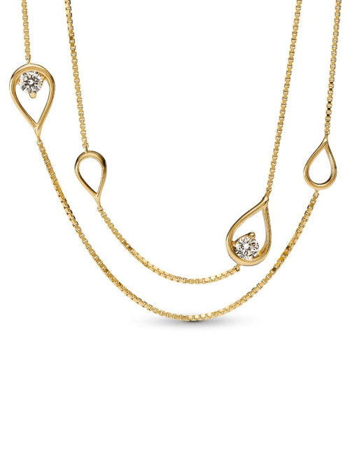 FINAL SALE - Pandora Infinite 14k Gold Lab-grown Diamond Long Pendant Necklace - Image 3