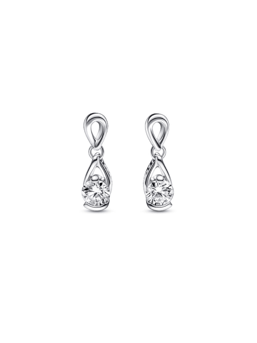 Pandora Infinite Sterling Silver Lab-grown Diamond Drop Earrings - Image 3