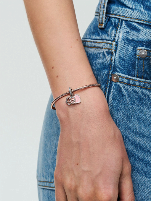 Sparkling Infinity Heart Dangle Charm - Image 4