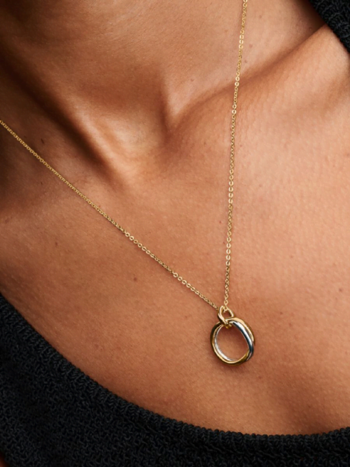 Organically Shaped Two-Tone Pendant Necklace - Image 2