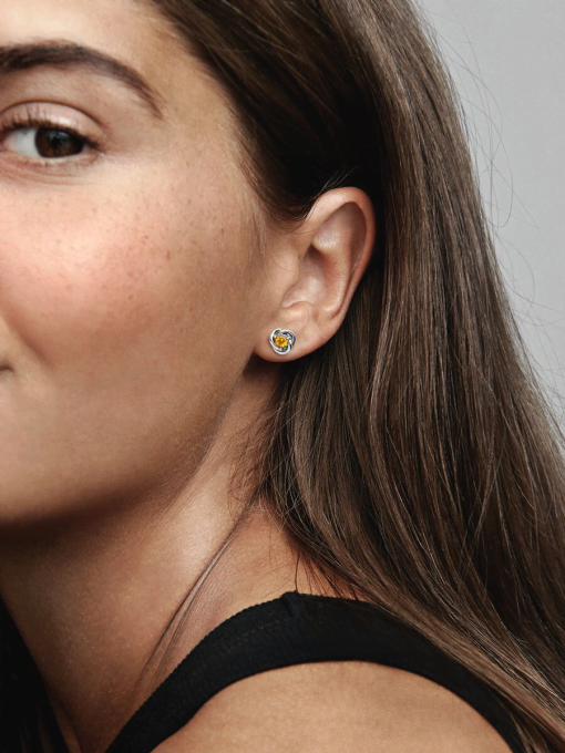 November Honey Eternity Circle Stud Earrings - Image 4