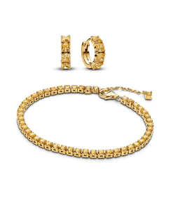 Sparkling Yellow Bracelet and Earring Set