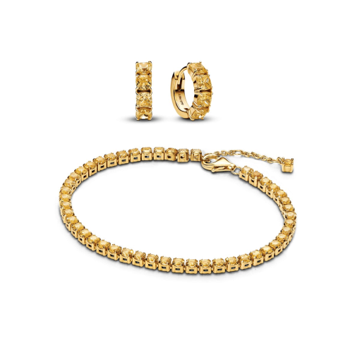 Sparkling Yellow Bracelet and Earring Set