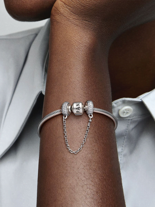 Sparkling Pave Safety Chain Charm - Image 2