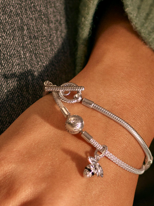 Pandora Moments T-Bar Snake Chain Bracelet - Image 2