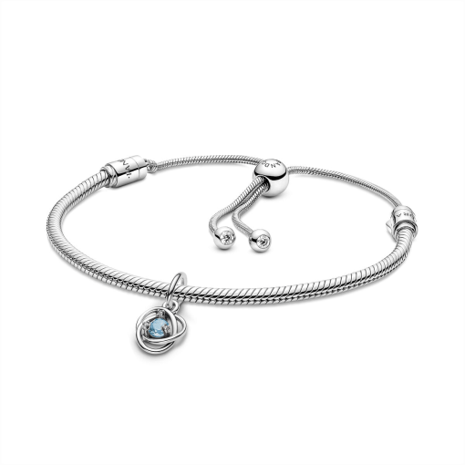 March Eternity Circle Dangle Charm Bracelet Set - Image 2