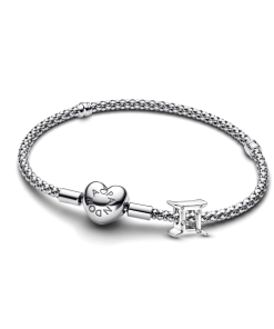 Gemini Zodiac Charm Studded Bracelet Set