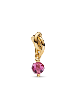Faceted Pink Eternity Circle Dangle Charm