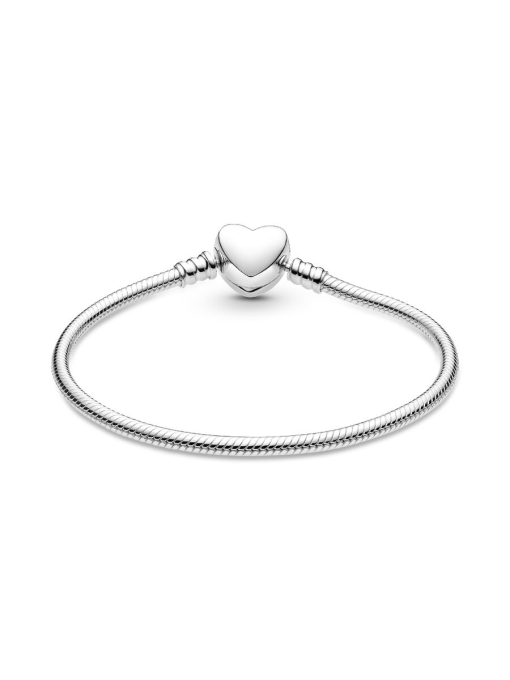 Pandora Moments Engravable Heart Clasp Snake Chain Bracelet - Image 5
