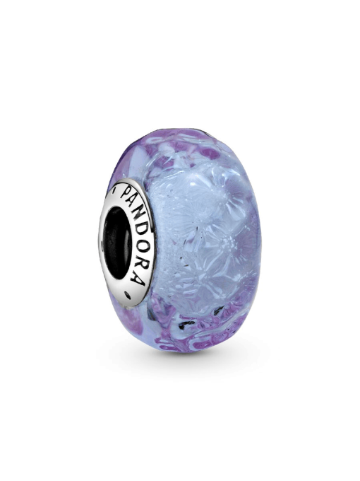 Wavy Lavender Murano Glass Charm
