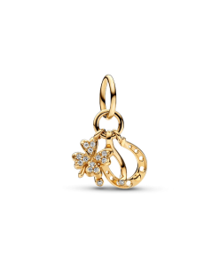 Lucky Clover, Wishbone & Horseshoe Dangle Charm