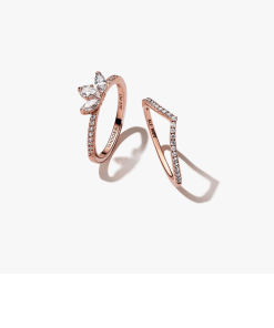 Sparkling Herbarium Cluster and Wish Ring Set