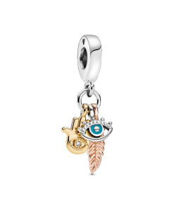 Hamsa, All-seeing Eye & Feather Spirituality Dangle Charm