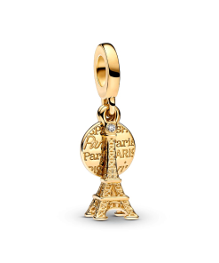Paris Eiffel Tower Lab-Grown Diamond Engravable Double Dangle Charm