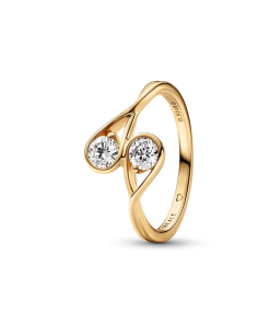 Pandora Infinite 14k Gold Double Lab-grown Diamond Ring