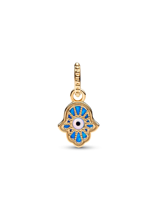 Opalescent Blue Hamsa Hand Dangle Charm - Image 5