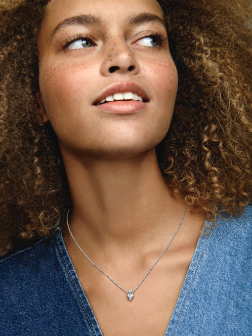Double Heart Pendant Sparkling Collier Necklace - Image 4