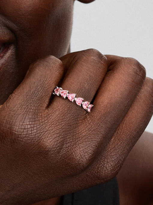 Band of Pink Hearts Ring - Image 2