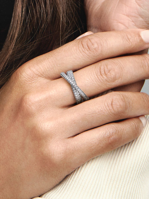 Pandora Timeless Pave Crossover Dual Band Ring - Image 2