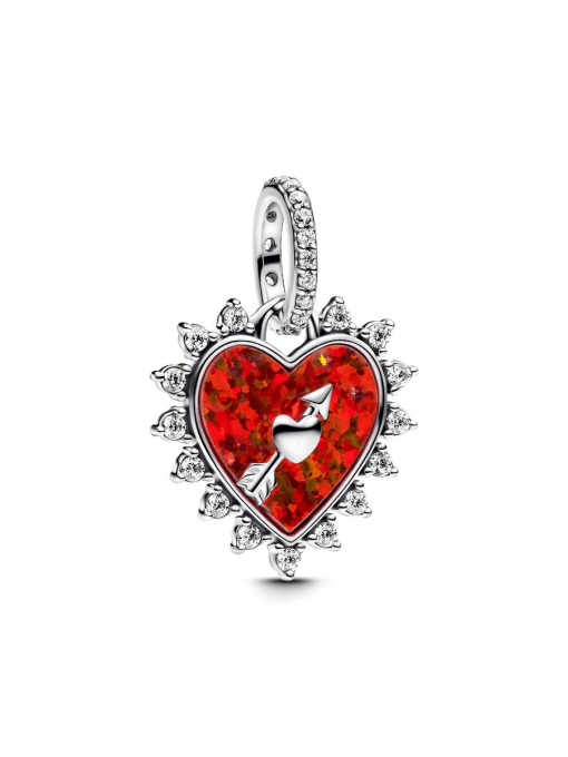 Spinnable Arrow Heart Charm Necklace - Image 4