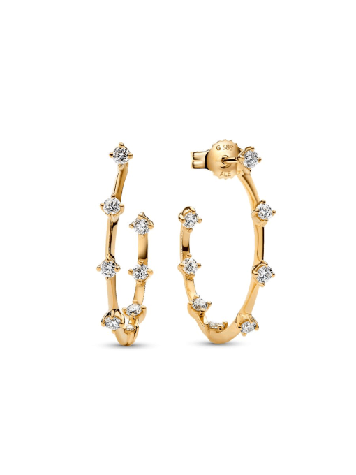 Pandora Era Lab-Grown Diamond Station Hoop Earrings - Image 3