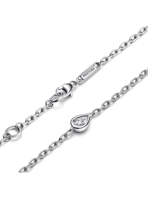 Pandora Infinite Sterling Silver Lab-grown Diamond Chain Bracelet - Image 4