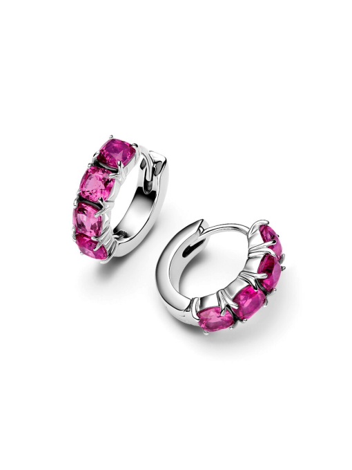 Pink Hoop Earrings - Image 4