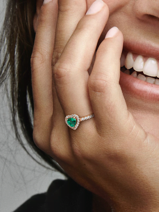 Sparkling Elevated Heart Ring - Image 2