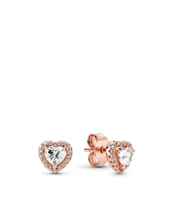 Sparkling Elevated Heart Stud Earrings