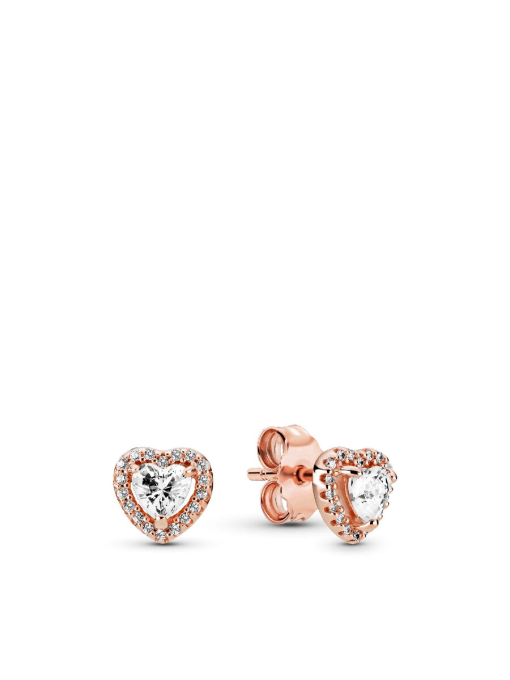 Sparkling Elevated Heart Stud Earrings