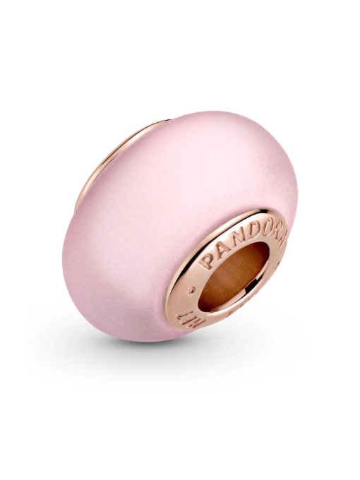 Matte Pink Murano Glass Charm - Image 3
