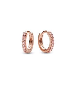Sparkling Pink Huggie Hoop Earrings