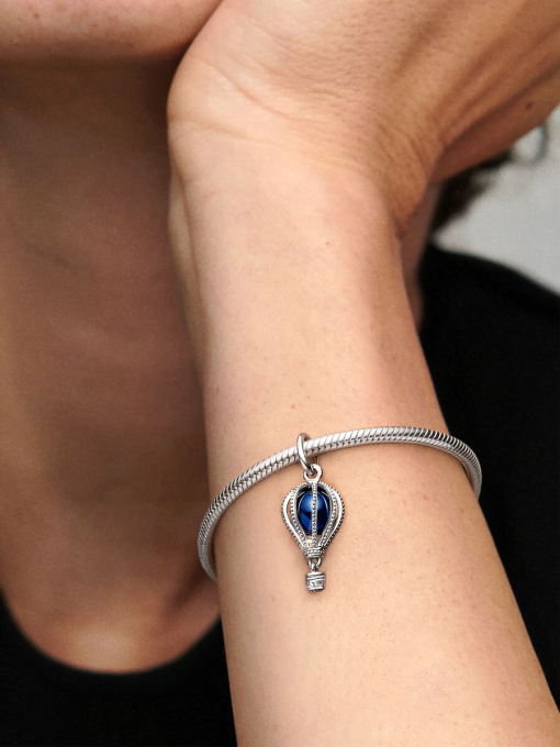Blue Hot Air Balloon Travel Charm - Image 2