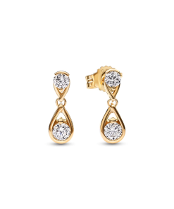 Pandora Infinite 14k Gold Double Lab-grown Diamond Drop Earrings