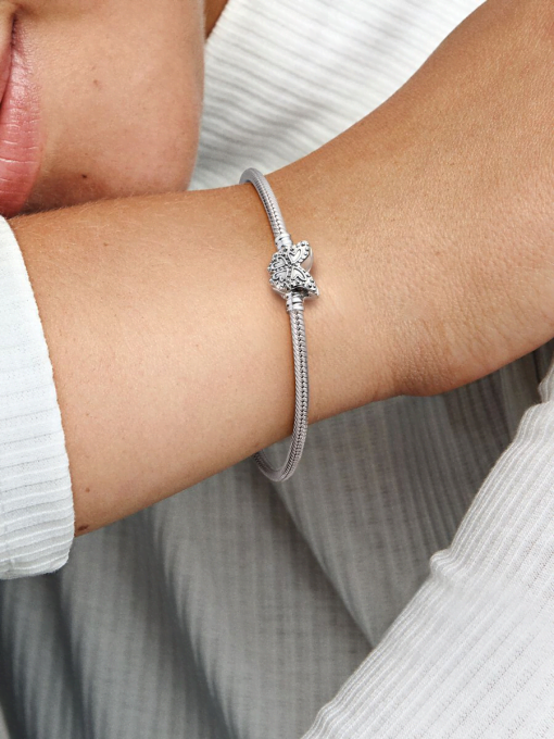 Pandora Moments Butterfly Clasp Snake Chain Bracelet - Image 2