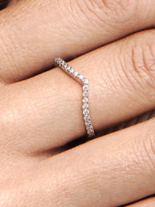 Sparkling Wishbone Ring - Image 2