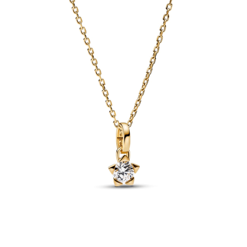 Pandora Talisman Lab-grown Diamond Star Pendant Necklace 0.25 carat tw 14k Gold