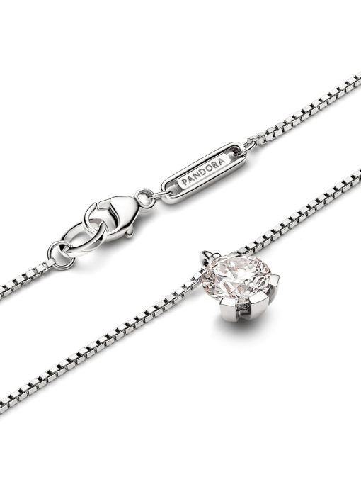 Pandora Nova 14k White Gold Lab-grown Diamond Pendant Necklace - Image 5