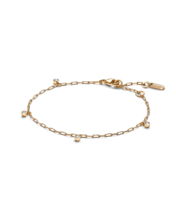 Pandora Era Bezel Lab-Grown Diamond Dangle Paperclip Chain Bracelet
