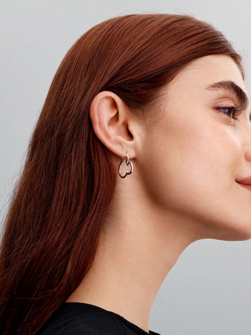 Disney Mickey Mouse Silhouette Hoop Earrings - Image 4