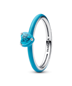 Turquoise-colored Heart Stone Ring