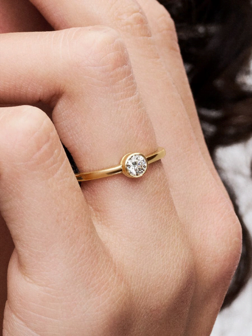 Pandora Era Bezel 14k Gold Lab-grown Diamond Ring - Image 2