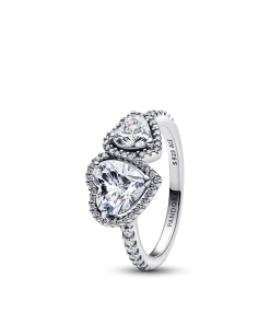 Sparkling Halo Hearts Ring