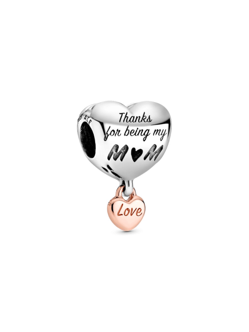Love You Mom Heart Charm