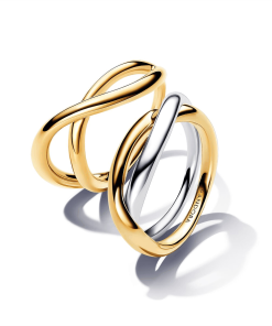 PANDORA ESSENCE Infinity Pearl Intwined Stacking Ring Set