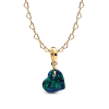 Opalescent Green Heart Necklace Set